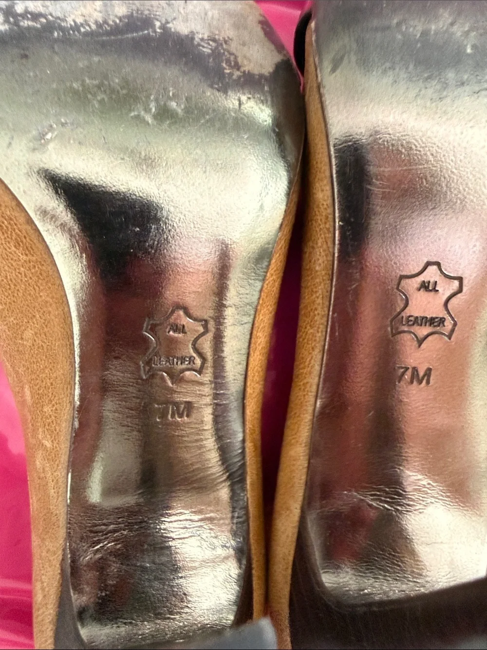 Tory Burch Brown Leather Peep-Toe Heels with Black Faceted Gems